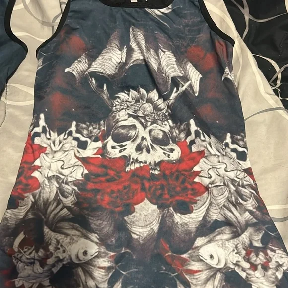 Women's Gothic Skull Tank Tops - Picture 2 of 4